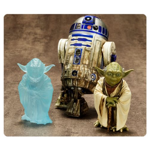 Star Wars Yoda and R2-D2 Dagobah ArtFX+ Statue 3-Pack